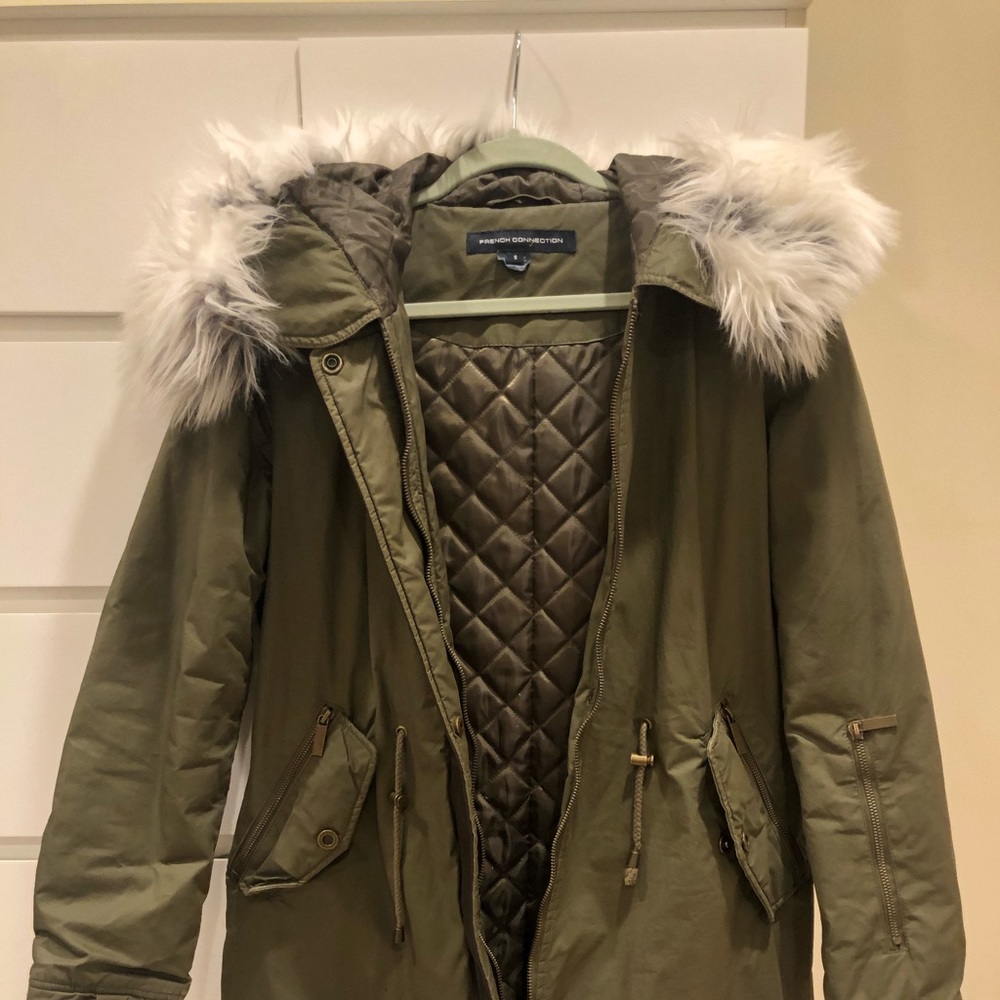 Military green utilityjacket with quilt linings